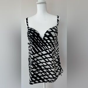 Lane Bryant Monochrome Patterned Bathing Suit, Size 18